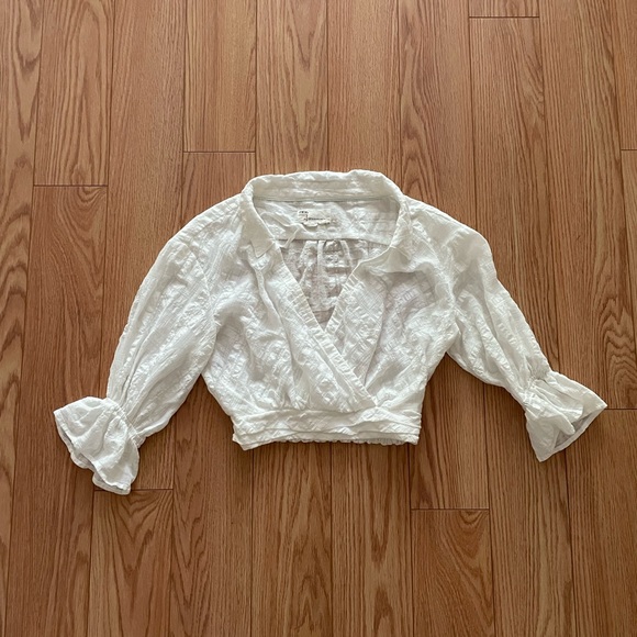 Anthropologie Cropped White Blouse - Picture 1 of 4